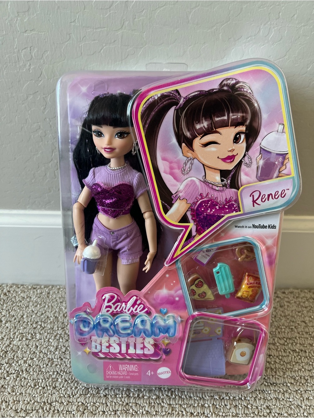 Barbie Dream Besties Renee Doll — Purple Fashion Doll with Accessories NIB $20